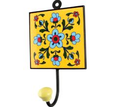 Turquoise Tiny Ceramic Tile Hook