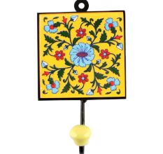 Turquoise Wheel Flower Ceramic Tile Hook Online