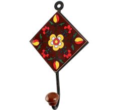 Dark Brown Ceramic Tile Wall Hook