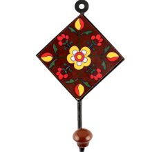 Dark Brown Ceramic Tile Wall Hook