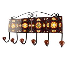 Yellow Sunflower Ceramic Tile Hook