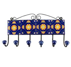 Yellow Sunflower Ceramic Tile Hook