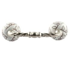 White Calla Lily Etched Ceramic Cut Bridge Handle