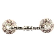 Cream Brown Floral Etched Ceramic Cut Bridge Handle Online