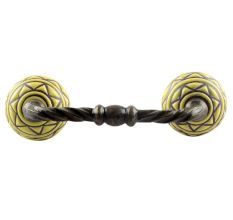Brown Pattern Etched Ceramic Cut Bridge Handle