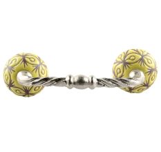 Etched Ceramic Cut Bridge Handle in Yellow
