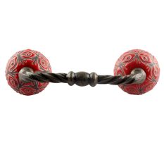 Red Etched Ceramic Cut Bridge Handle