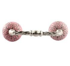 Pink Amarylis Floral Etched Ceramic Cut Bridge Handle Online