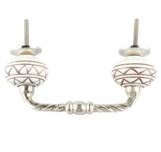White Pattern Etched Ceramic Cut Bridge Handle Online
