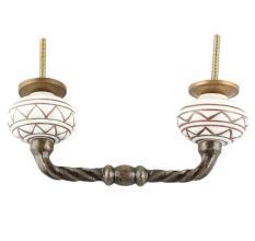 White Pattern Etched Ceramic Cut Bridge Handle Online