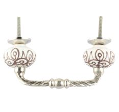 Etched Ceramic Cut Bridge Handle in White