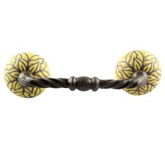 Amaryllis Etched Ceramic Cut Bridge Handle