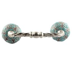 Sea Green Etched Ceramic Cut Bridge Handle