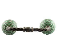 Pea Green Pattern Etched Ceramic Cut Bridge Handle Online