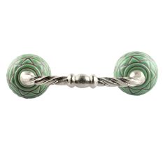Pea Green Pattern Etched Ceramic Cut Bridge Handle Online
