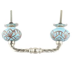 Turquoise Etched Ceramic Cut Bridge Handle Online