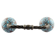 Turquoise Etched Ceramic Cut Bridge Handle Online