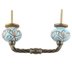 Turquoise Etched Ceramic Cut Bridge Handle Online