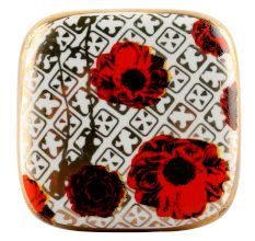 Red Flower Square Ceramic Cabinet Knob Online
