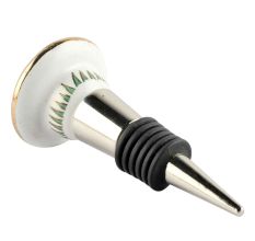 Ceramic Floral Wine Stopper in Green