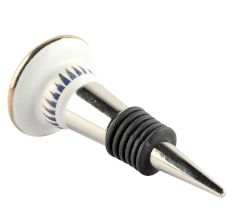 Slate Blue Bird Ceramic Floral Wine Stopper Online