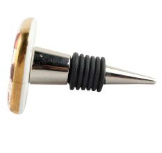 Red Flower Square Ceramic Wine Stopper