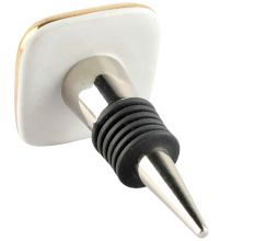 Red Flower Square Ceramic Wine Stopper