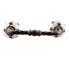 Slate Blue Star Ceramic Cut Bridge Handle