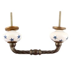Slate Blue Star Ceramic Cut Bridge Handle