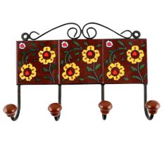 Yellow Tiny Flower Ceramic Tile Hook