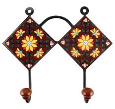 Sunflower Ceramic Tile Hook Online With Dark Brown