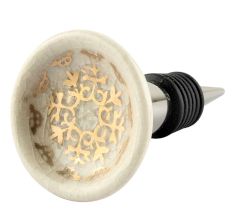 Golden Crackle Flat Ceramic Wine Stopper