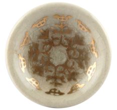 Golden Crackle Flat Ceramic Wine Stopper