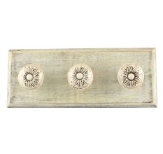 Golden Flower Ceramic Wooden Hook Online
