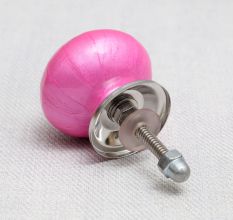 Solid Dark Neon Pink Ceramic Drawer Knob