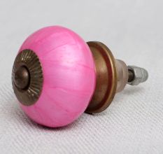 Solid Dark Neon Pink Ceramic Drawer Knob