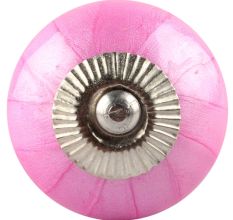 Solid Dark Neon Pink Ceramic Drawer Knob