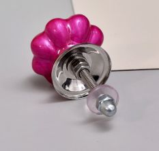Solid Neon Pink Ceramic Melon Drawer Knob Online