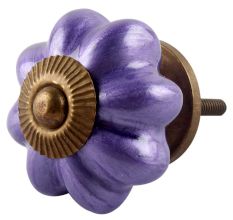 Neon Purple Ceramic Melon Dresser Knob Online