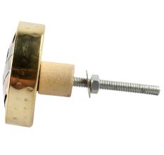 Silver Round Metal And Wood Cabinet Knobs Online