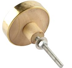 Silver Round Metal And Wood Cabinet Knobs Online