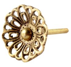 Golden Flower Brass Knob in Umbrella Shape
