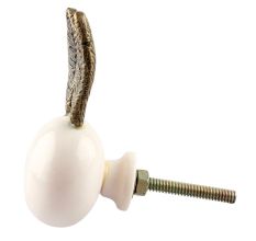White Rat Resin Cabinet Knob