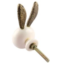 White Rat Resin Cabinet Knob