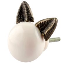 White Resin Cat Drawer Knob Online