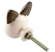 White Resin Cat Drawer Knob Online