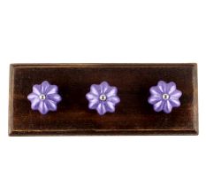 Neon Purple Ceramic Melon Wooden Hook