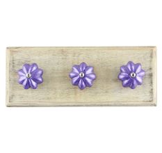 Neon Purple Ceramic Melon Wooden Hook