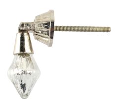 Silver Almond Glass Pull Cabinet Knob
