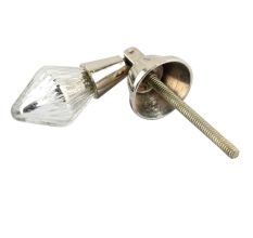 Silver Almond Glass Pull Cabinet Knob